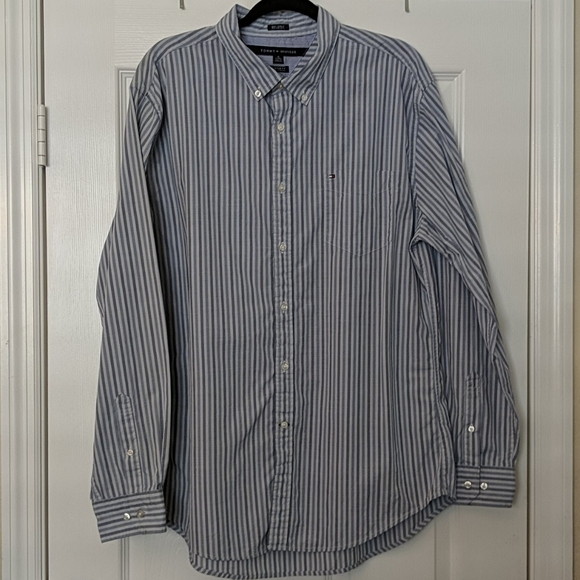 Men's TOMMY HILFIGER 80s 2-Ply Button Down Shirt - Picture 1 of 5